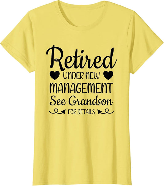 Retired Under New Management Grandson Funny Grandma Grandpa