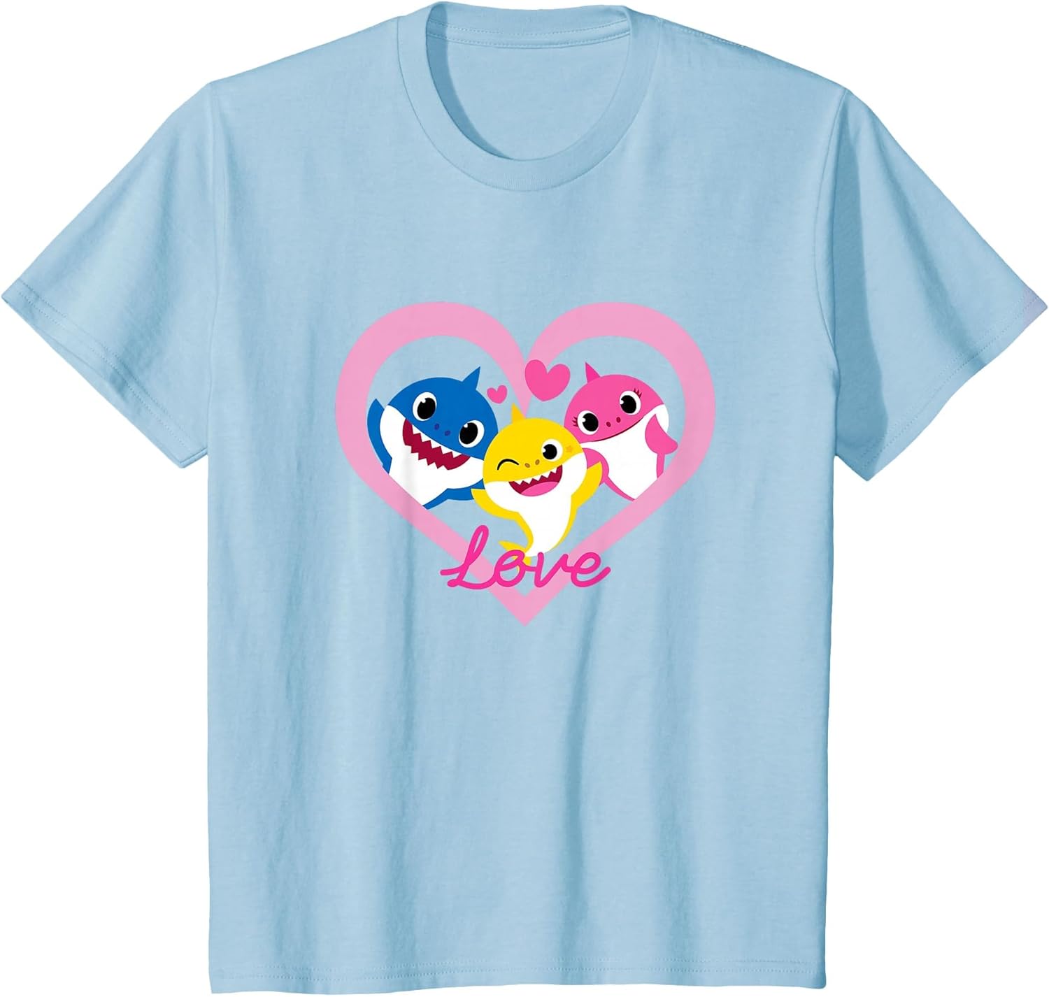 Baby Shark Family Love Pink Hearts
