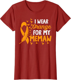 I wear Orange for My Memaw Shirts Kidney Cancer