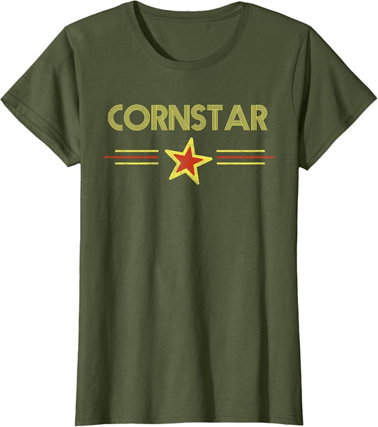 Corn Star - Retro 80s Cornhole Team Funny Vintage Graphic