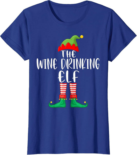 Wine Drinking Elf Matching Family Group Christmas Party Gift