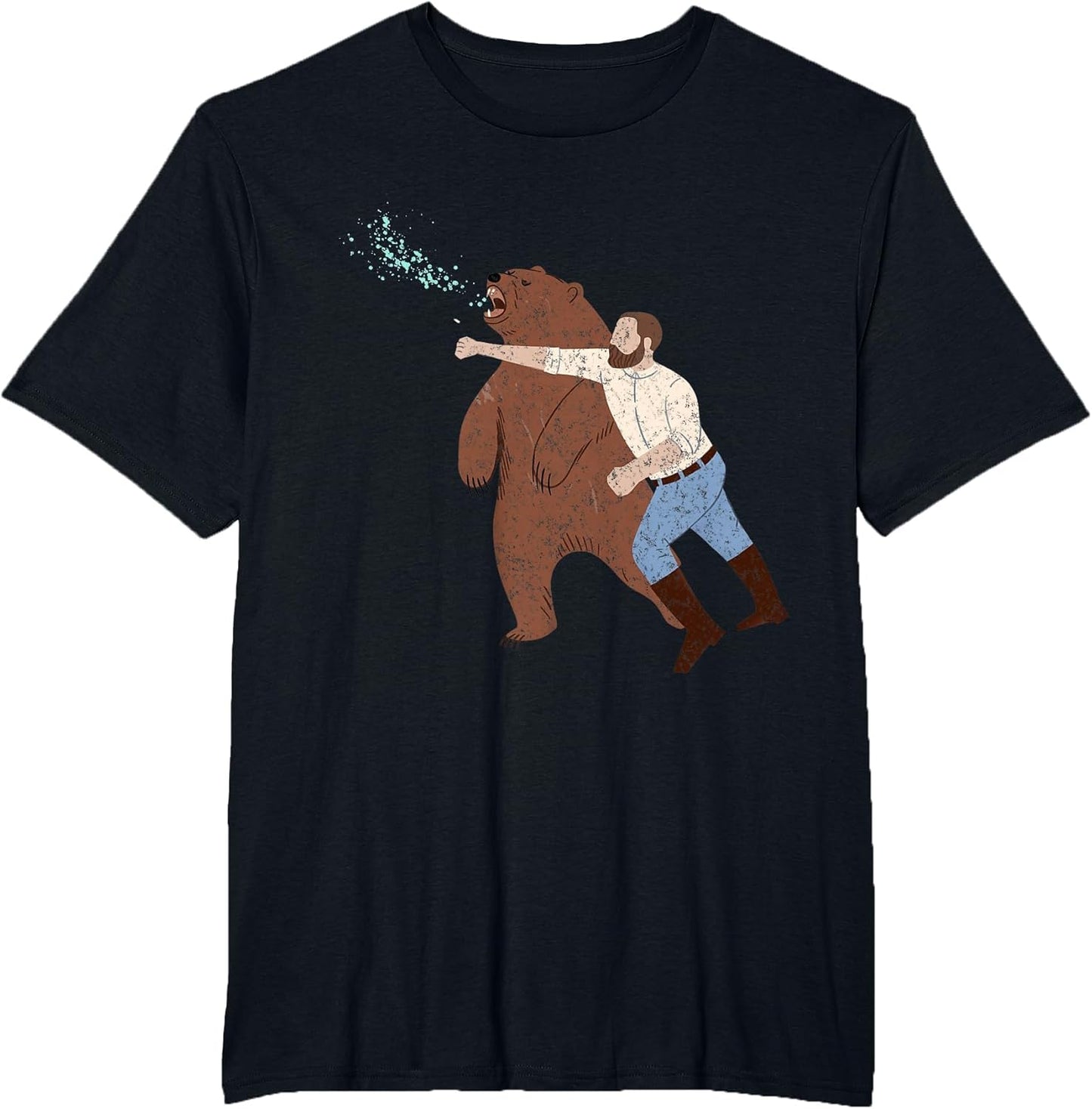 Funny Man Punching Bear Vintage