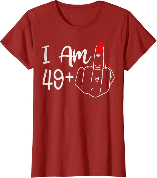 I Am 49 Plus 1 Middle Finger Funny 50th Birthday Women
