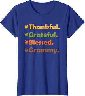 Thankful Grateful Blessed Grammy Grandma Family Fall Funny