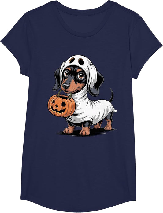 Cute Dachshund Ghost Pumpkin Sausage Dog Halloween Costume
