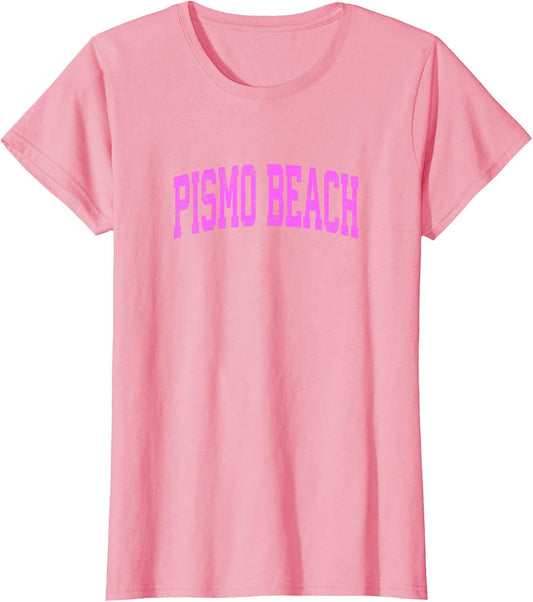 Pismo Beach California CA Vintage Athletic Sports Pink Desig