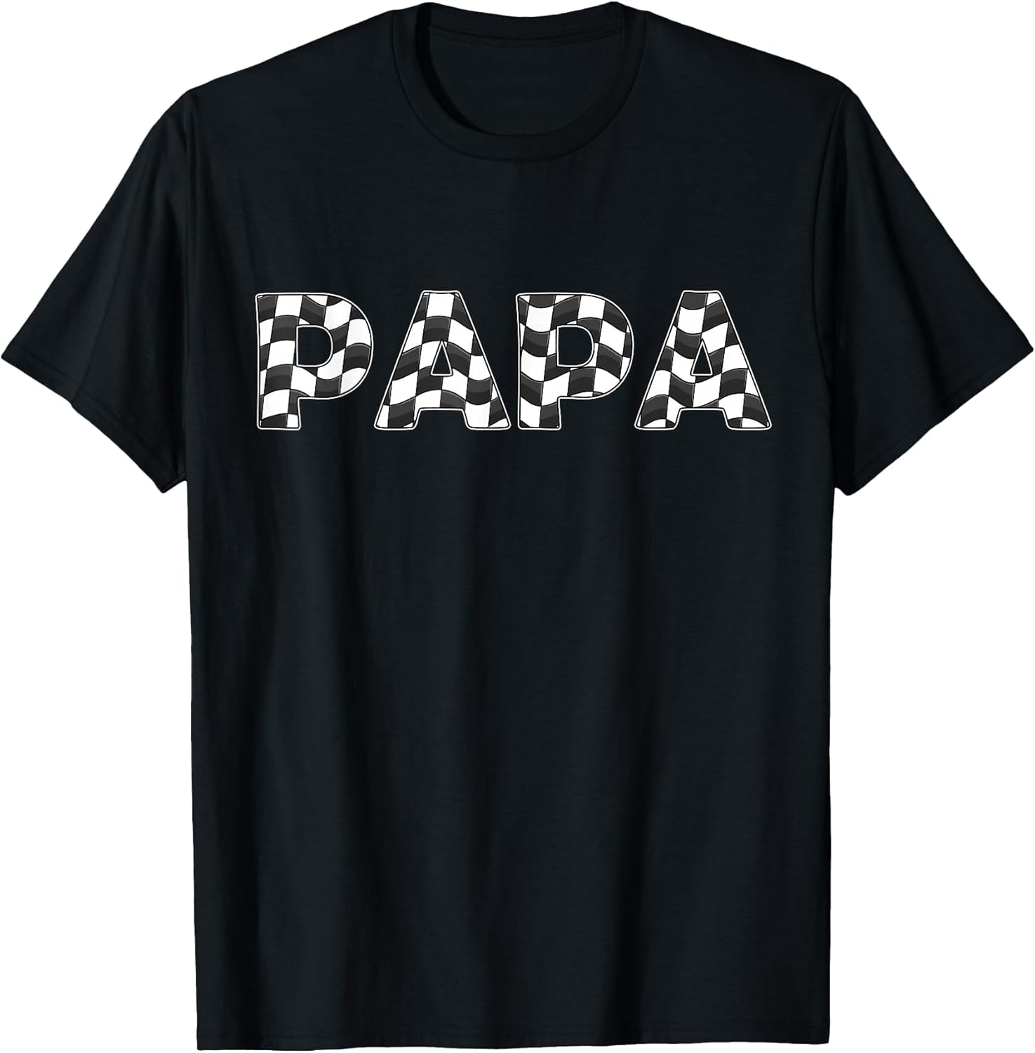 Checkered Race car Papa White Black Checkerboard Men Flag
