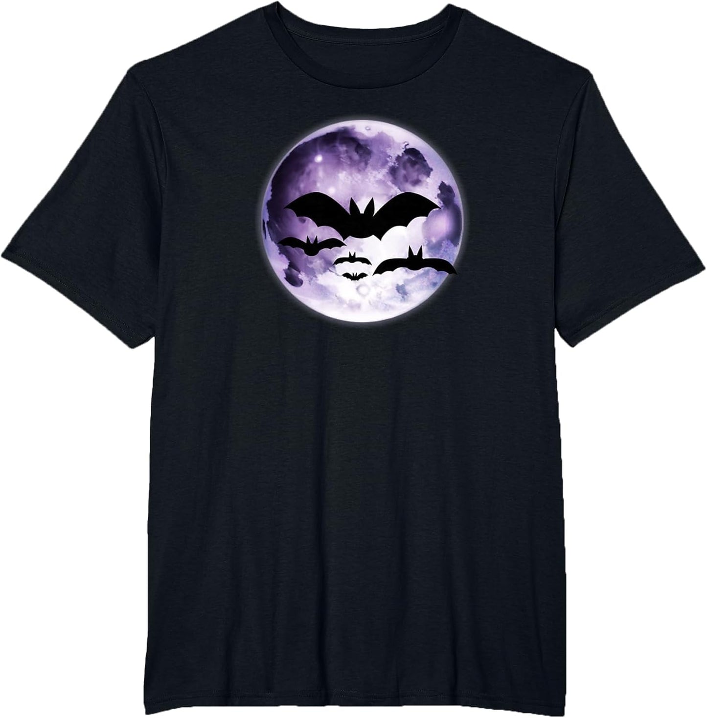 Beautiful Flying Bats Purple Full Moon Silhouette