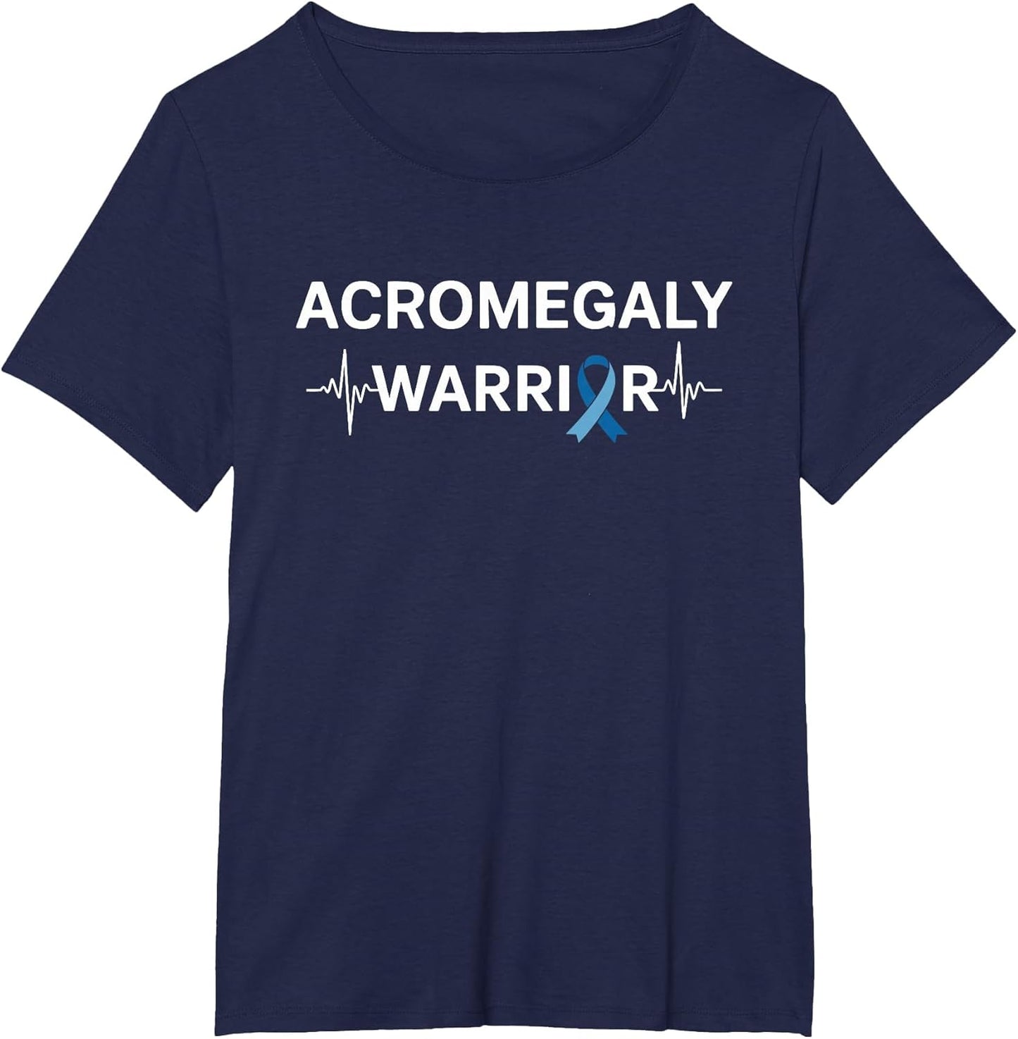 Acromegaly Awareness Warrior Heartbeat Blue Awareness Ribbon