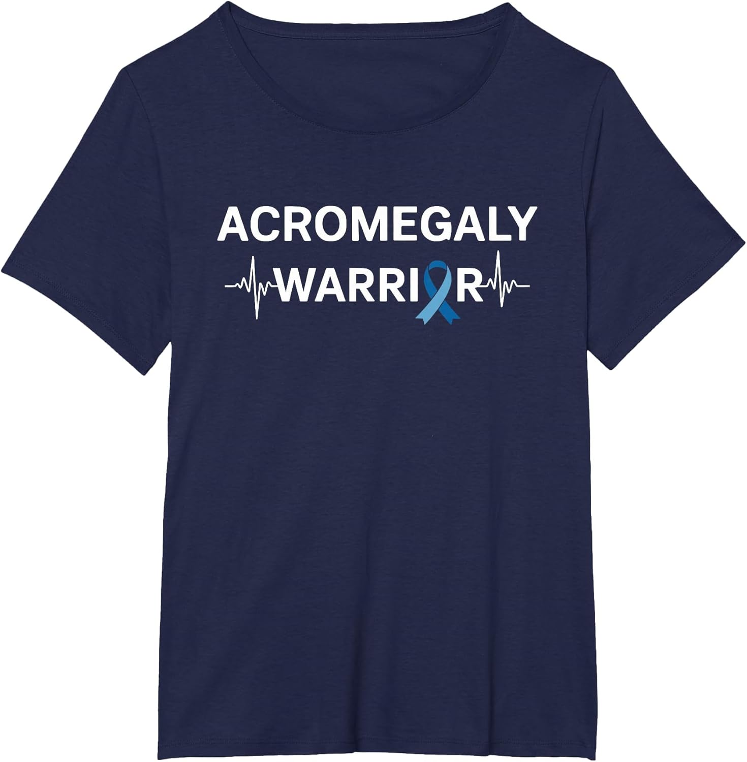 Acromegaly Awareness Warrior Heartbeat Blue Awareness Ribbon