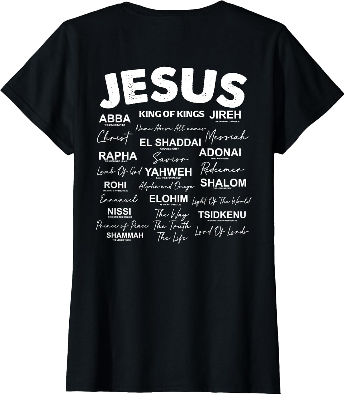 Jesus is King Names of God Hebrew Jesus Christian (On Back)