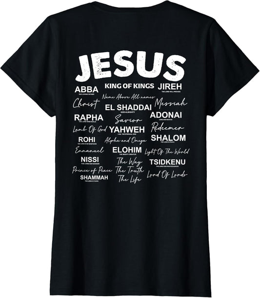 Jesus is King Names of God Hebrew Jesus Christian (On Back)
