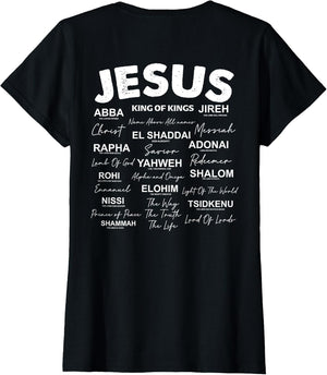 Jesus is King Names of God Hebrew Jesus Christian (On Back)