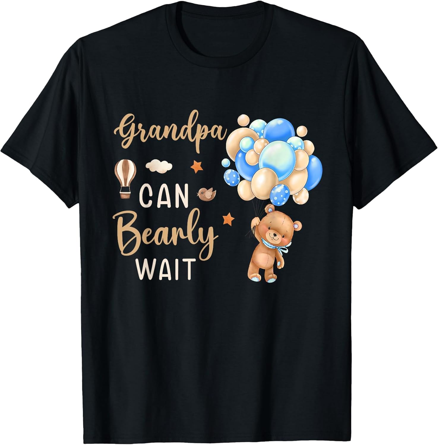 Grandpa Can Bearly Wait Bear Gender Neutral Boy Baby Shower