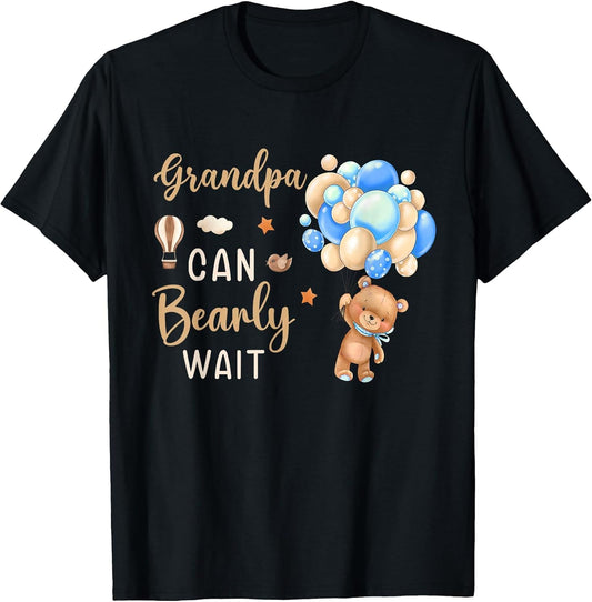 Grandpa Can Bearly Wait Bear Gender Neutral Boy Baby Shower