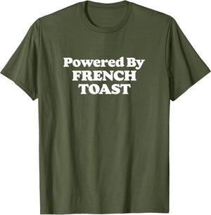Powered by French Toast! Funny Breakfast Food Foodie Retro