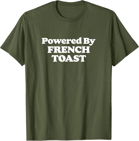 Powered by French Toast! Funny Breakfast Food Foodie Retro