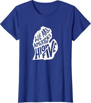 Michigan America's High Five - Retro Distressed