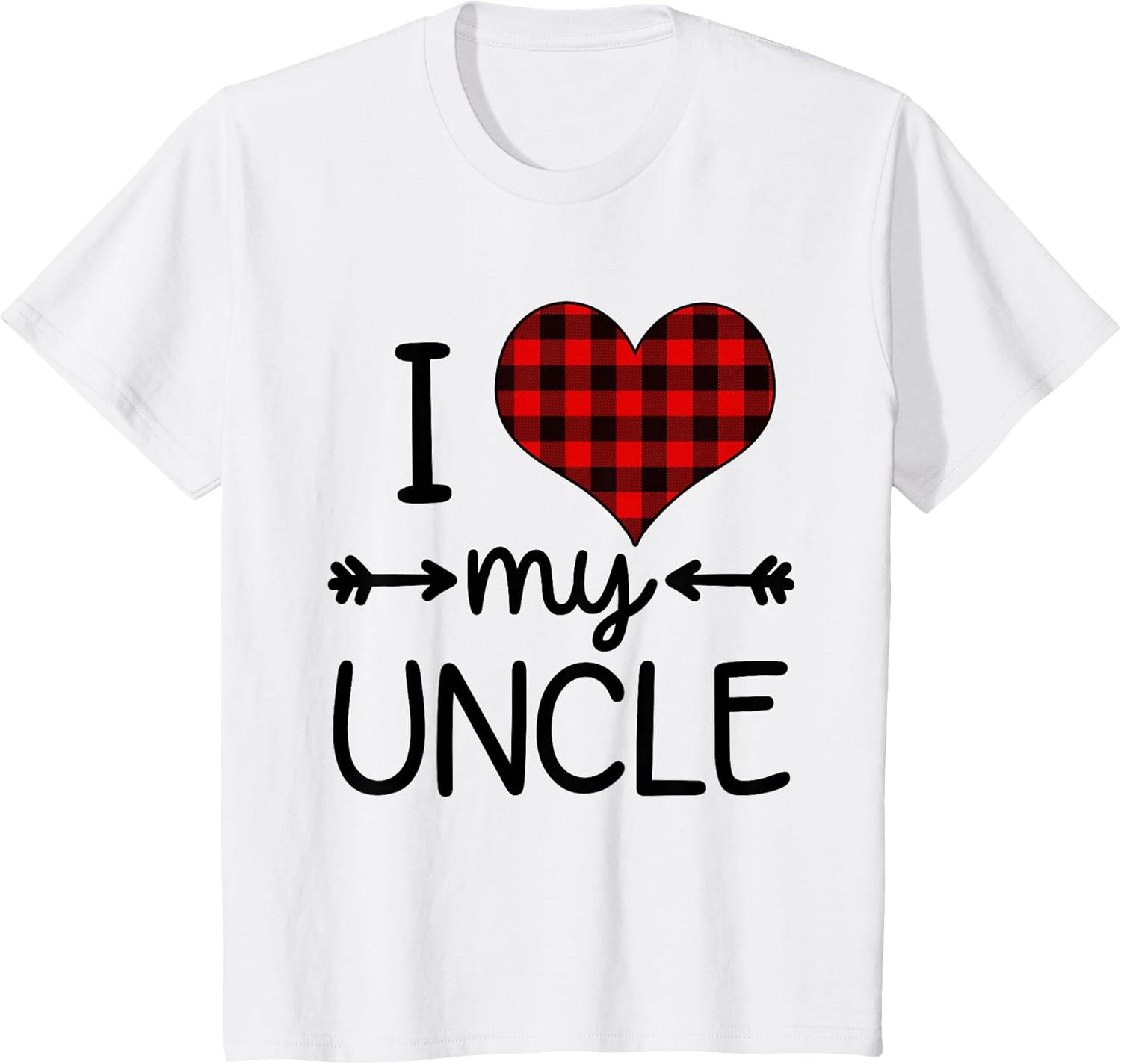I Love My Uncle Heart Plaid for Babies and Toddlers