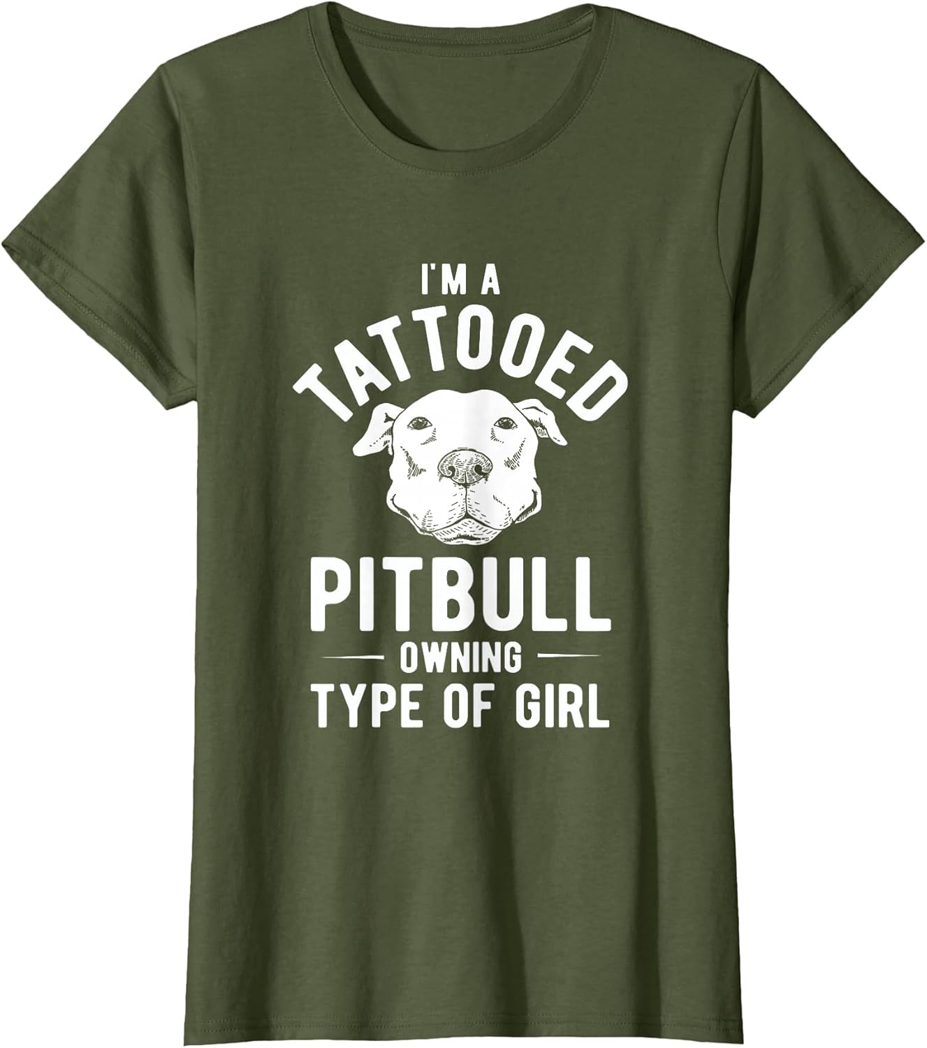 Tattooed Pitbull Owning Girl Pet Dog Pitbull
