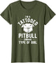 Tattooed Pitbull Owning Girl Pet Dog Pitbull