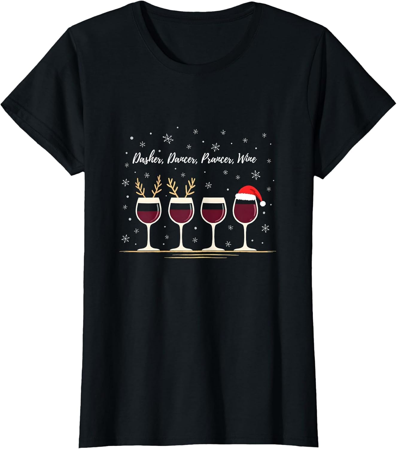Dasher Dancer Prancer Wine Christmas Holiday Humor
