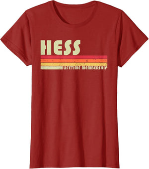 HESS Surname Funny Retro Vintage 80s 90s Birthday Reunion