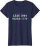 Less 1984 More 1776 America Flag Political Democrat 4th July