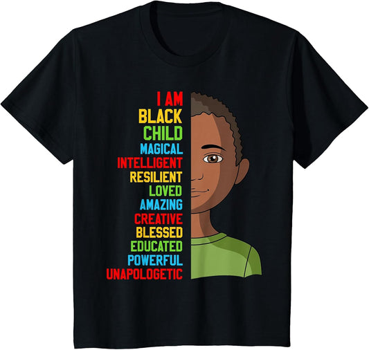African American I Am Black Child History Month Toddler Boy