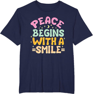 Peace Begins with a Smile Woman Children Men