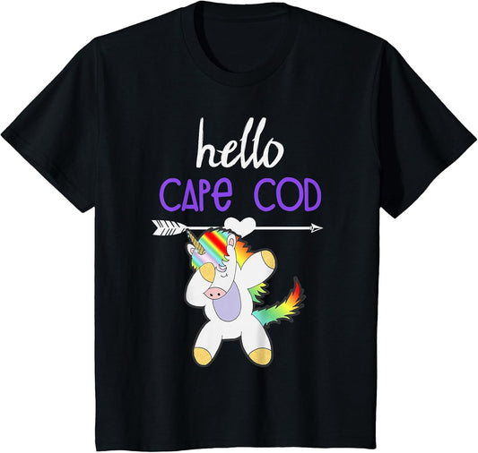Hello Cape Cod Dabbing Unicorn Kids Souvenir for Girls Boys