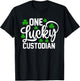 One Lucky Custodian Funny St Patrick's Day Shamrocks