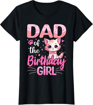 Dad of The Birthday Girl Cute Cat Lover Kitten Kid