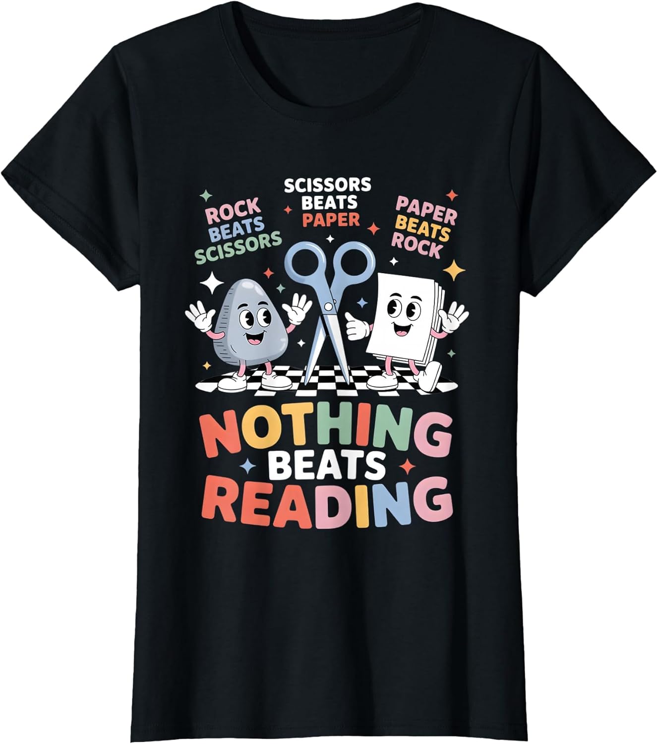 Nothing Beats Reading Teacher Librarian Rock Paper Scissors