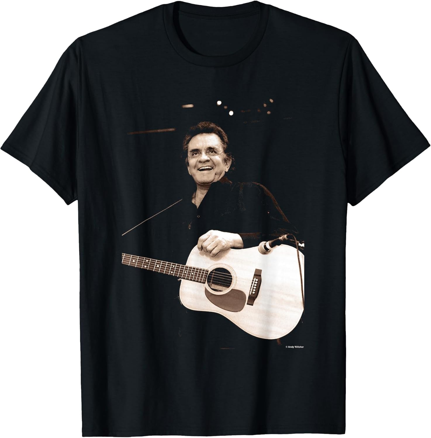 Johnny Cash Playing Live Glastonbury 1994 by Andy Willsher