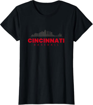 Cincinnati Baseball Vintage City Skyline Baseball Lover