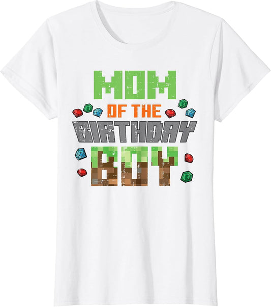 Mom of Birthday Boy Pixel Gaming Bday Party Women