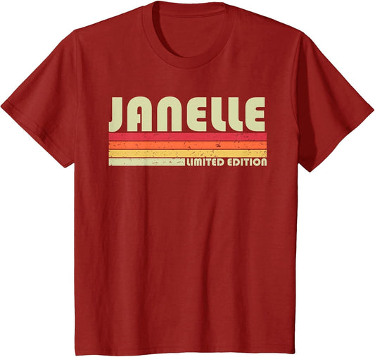 Janelle Gift Name Personalized Retro Vintage 80s Birthday