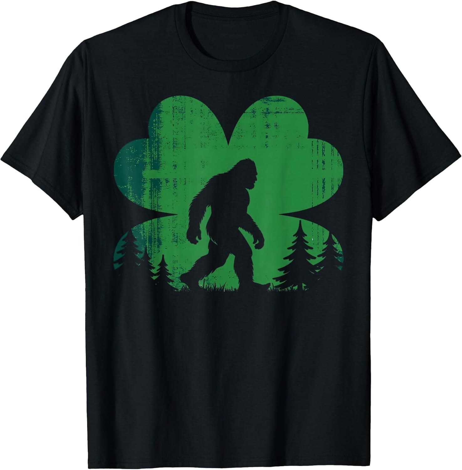 St Patricks Day Bigfoot Sasquatch Shamrock Men Women Kids