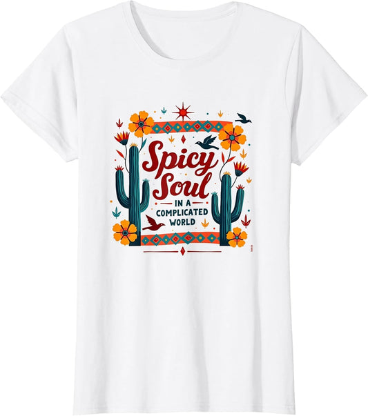 Mexican Spicy Soul Folk Art Cactus Graphic