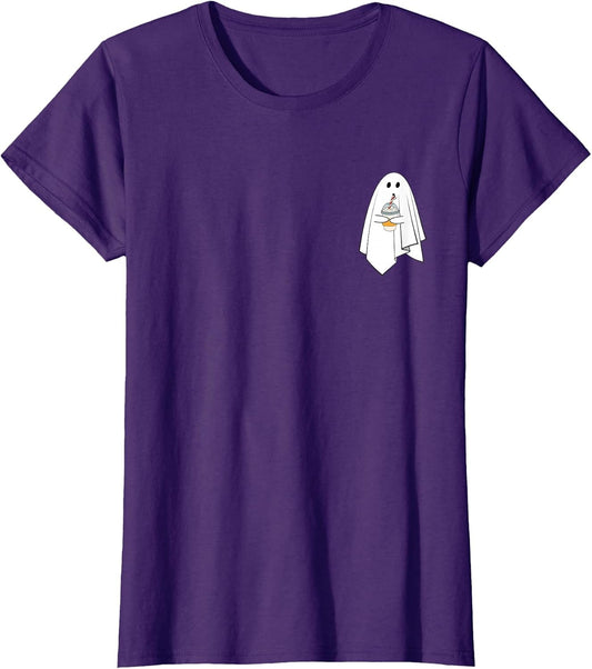 Ghost Drinking Coffee Funny Halloween Costume Coffee Lovers