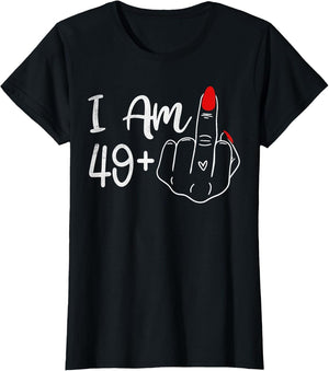 I Am 49 Plus 1 Middle Finger Funny 50th Birthday Women
