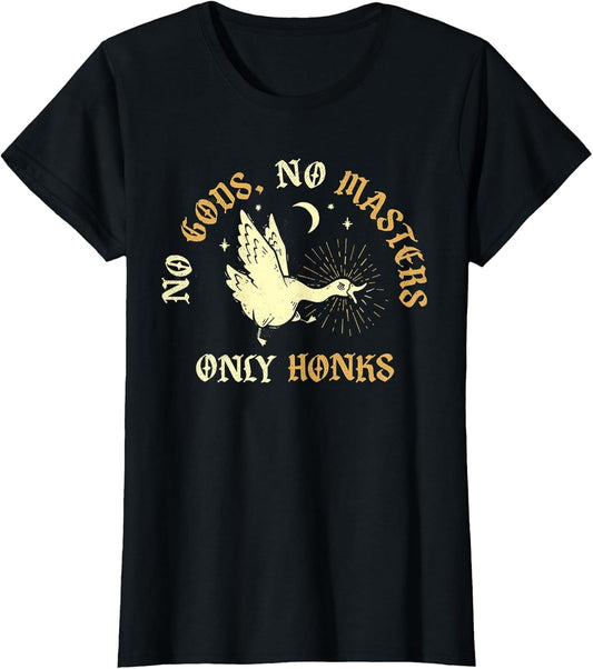 No Gods No Masters Only Honks Funny Goose Duck Vintage Art