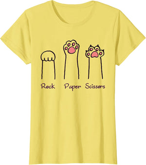 Rock Paper Scissors Hand Game Cute Paw Funny Cat