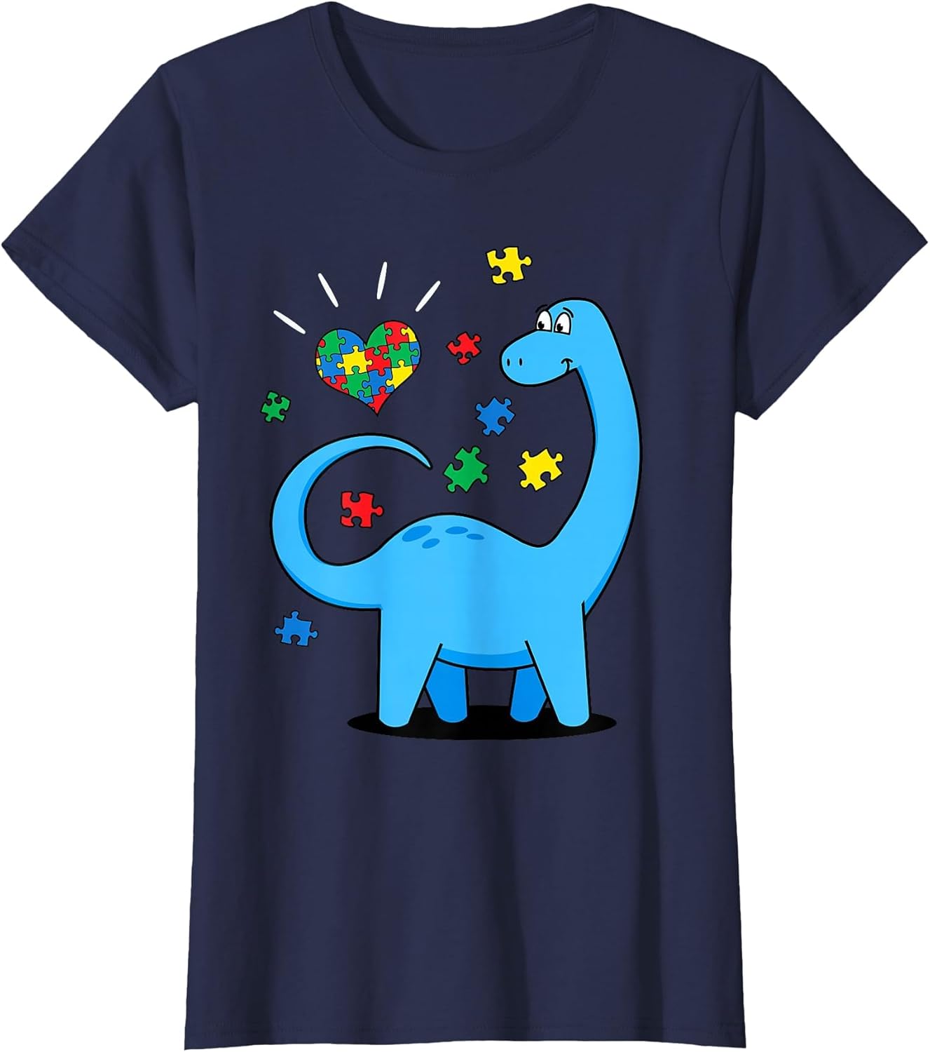 Cute Dinosaur Puzzle Heart Boys Autism Awareness Month