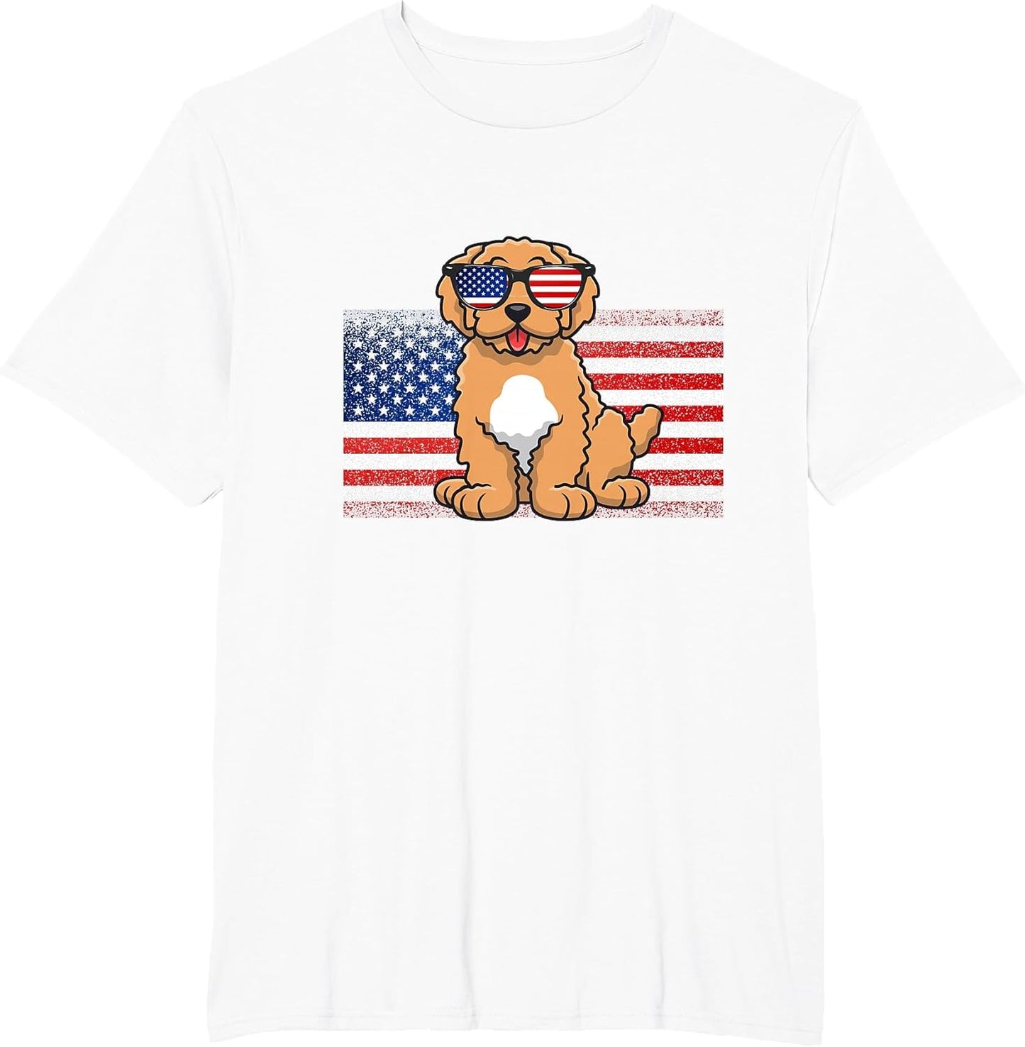 Goldendoodle American Flag 4th of July Fourth 4th of July A