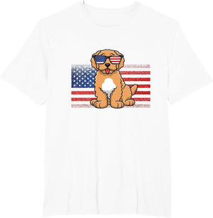 Goldendoodle American Flag 4th of July Fourth 4th of July A