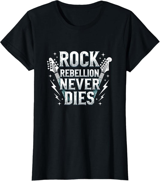 Rock Rebellion Never Dies 80s Band Design