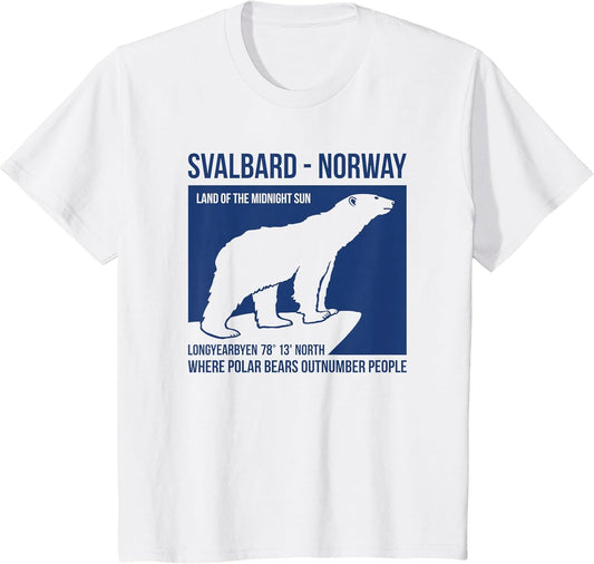 Svalbard Norway Polar Bear T Shirt Spitsbergen Longyearbyen
