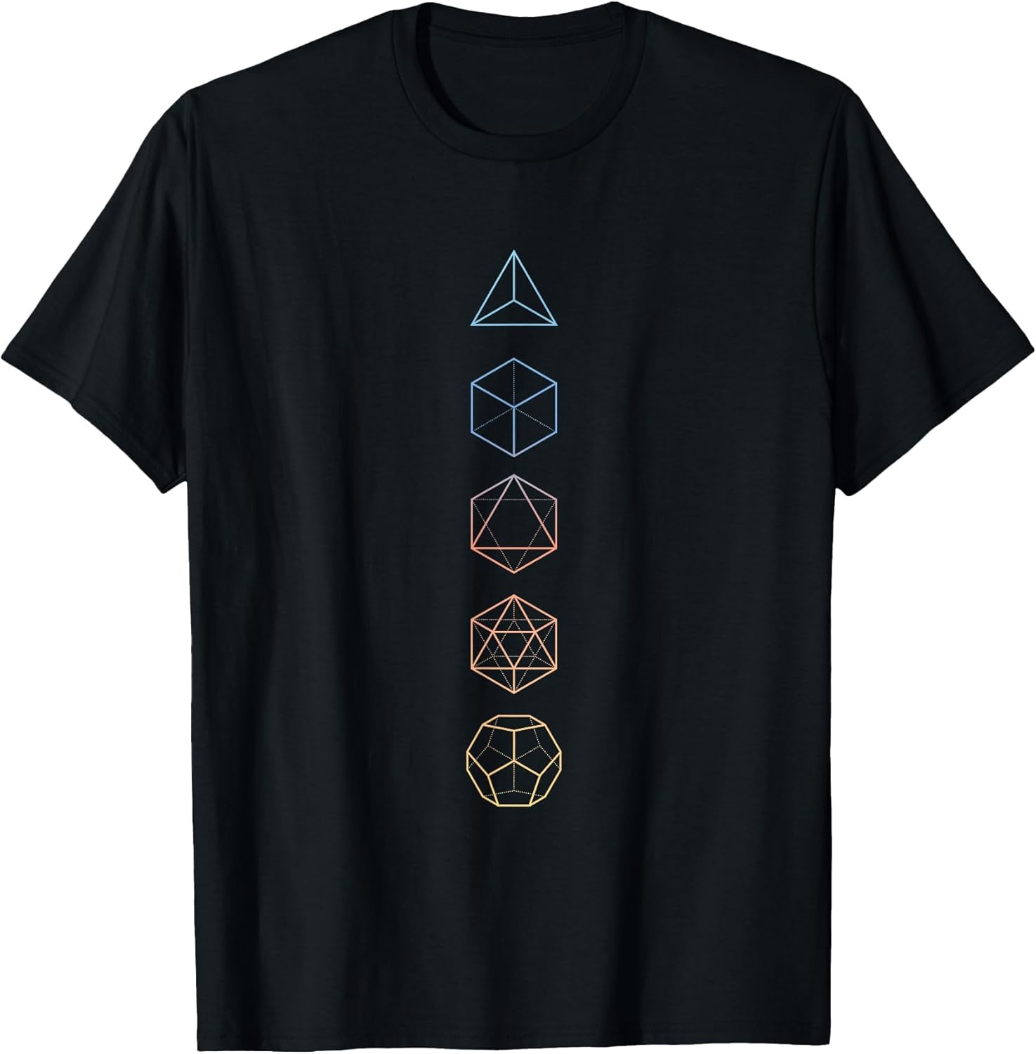 Pastel Hue Platonic Solids - Sacred Geometry